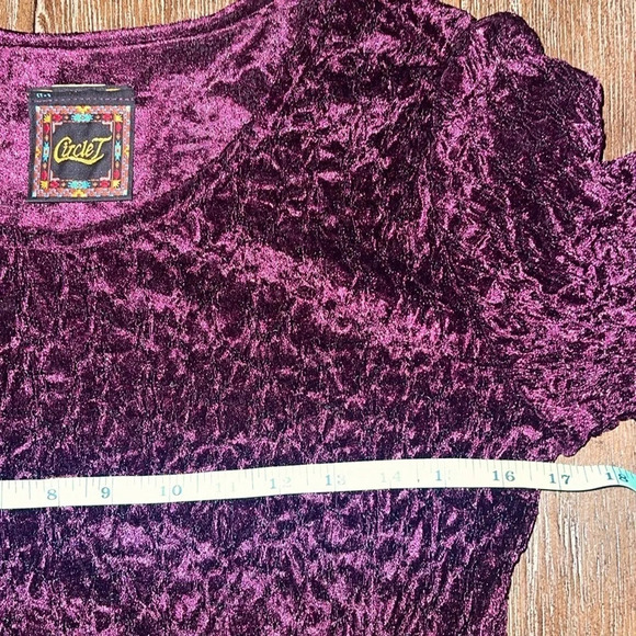 Vintage Circle T Western Purple Velvet Long Sleeve Smocked Maxi Dress XS S - Picture 2 of 11